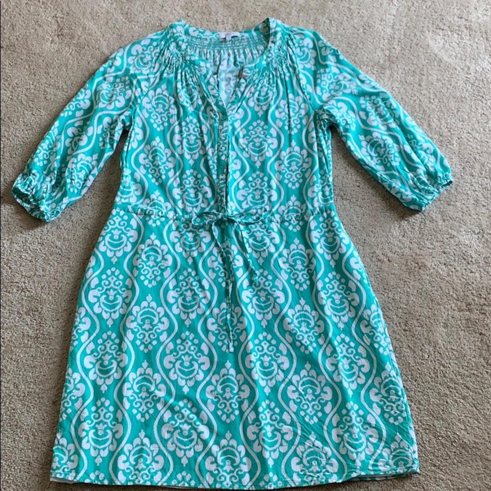 Sea foam green cinch waist dress